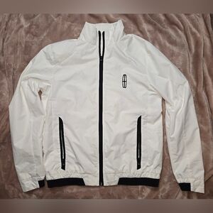 Lincoln Stormtech Jacket Mens White Full Zip Windbreaker Size Small
